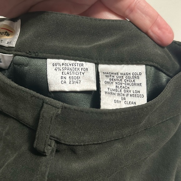 Talbots petites dark olive green long maxi skirt modest size 12 - Picture 3 of 4